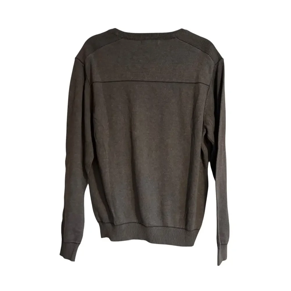 NWT Cutter Buck Gray Sweater Mens Sz Small Broadview Crew Cotton Office Casual